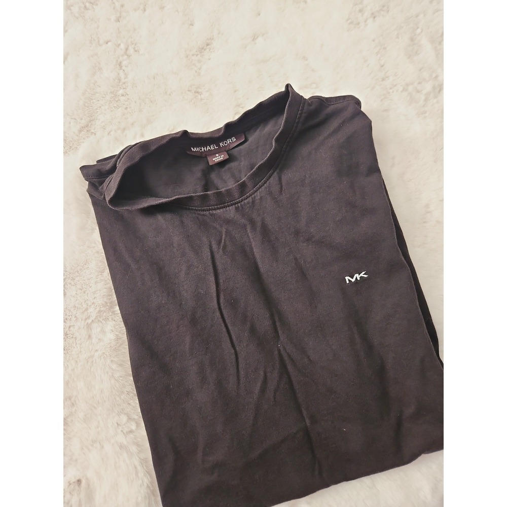 Michael Kors Men's Small Black T-Shirt - Logo Tape Back Detail - 100% Cotton